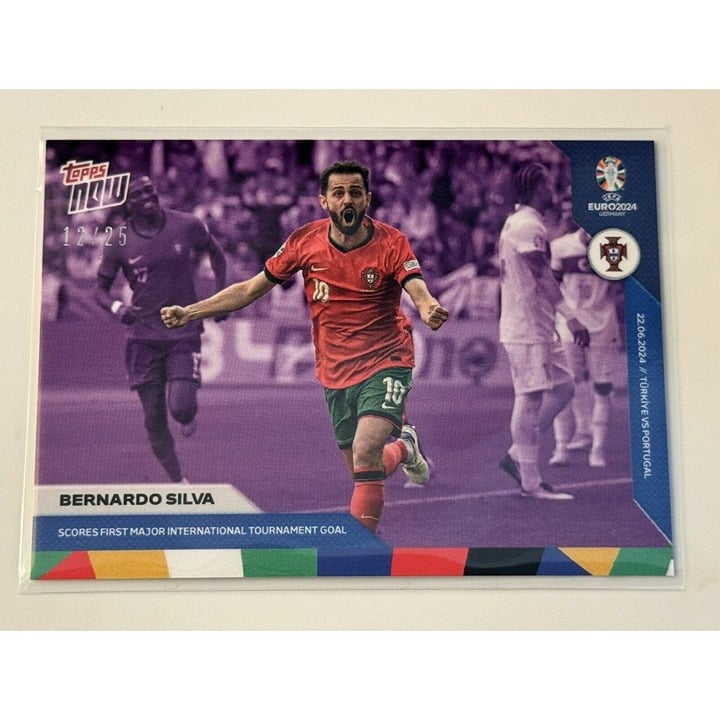2024 Topps Now Euro 12/25 Bernardo Silva Parallel Futbol Card Portugal - Limited