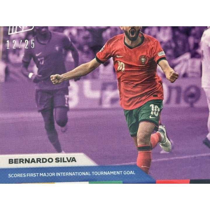 2024 Topps Now Euro Bernardo Silva Portugal limited edition soccer trading card with blue parallel design