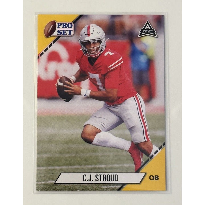 2022 Pro Set Leaf Football CJ. Stroud* RC Ohio State Buckeyes/NFL Texans Card 02