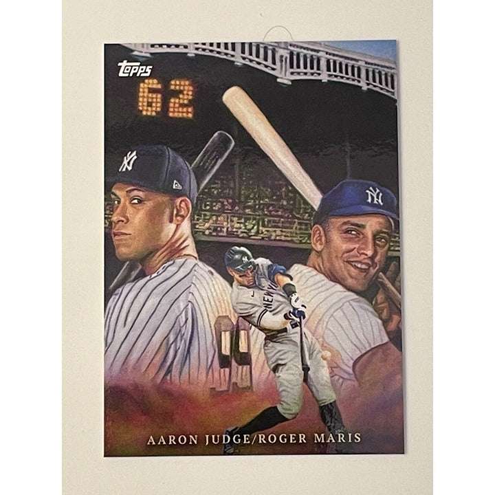 2022 Topps NOW Game Within Game card featuring Aaron Judge and Roger Maris of NY Yankees