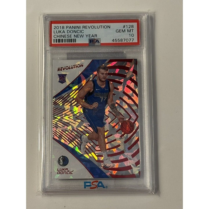 2018-19 Panini Revolution Luka Doncic #128 RC NBA Rookie Chinese New Year PSA 10