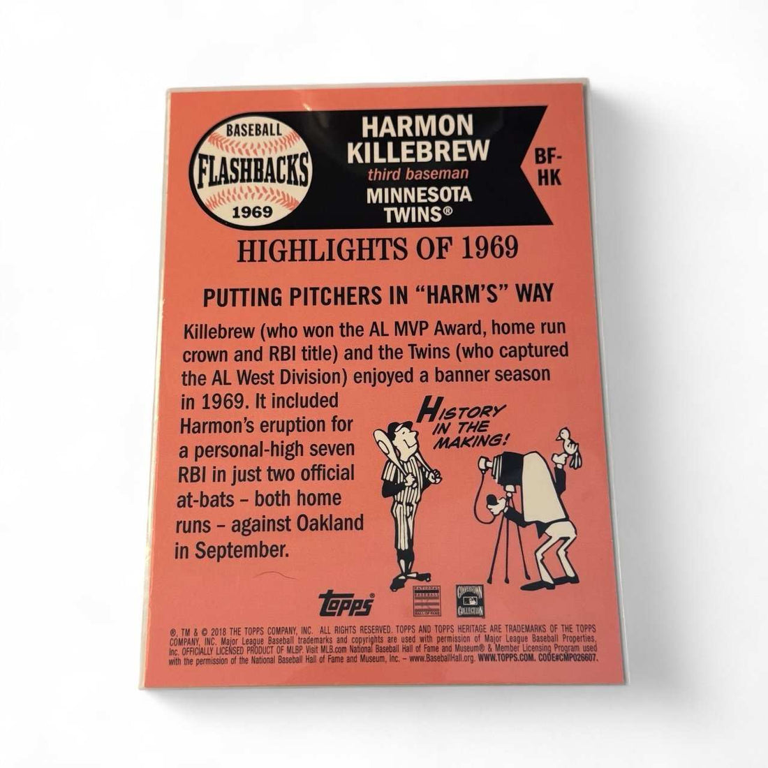 OVERSIZED Harmon Killebrew 2018 Topps Heritage 1969 MLB Twins baseball card