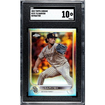 Yu Darvish REFRACTOR 2022 Topps Chrome MLB San Diego Padres Baseball #191 SGC 10