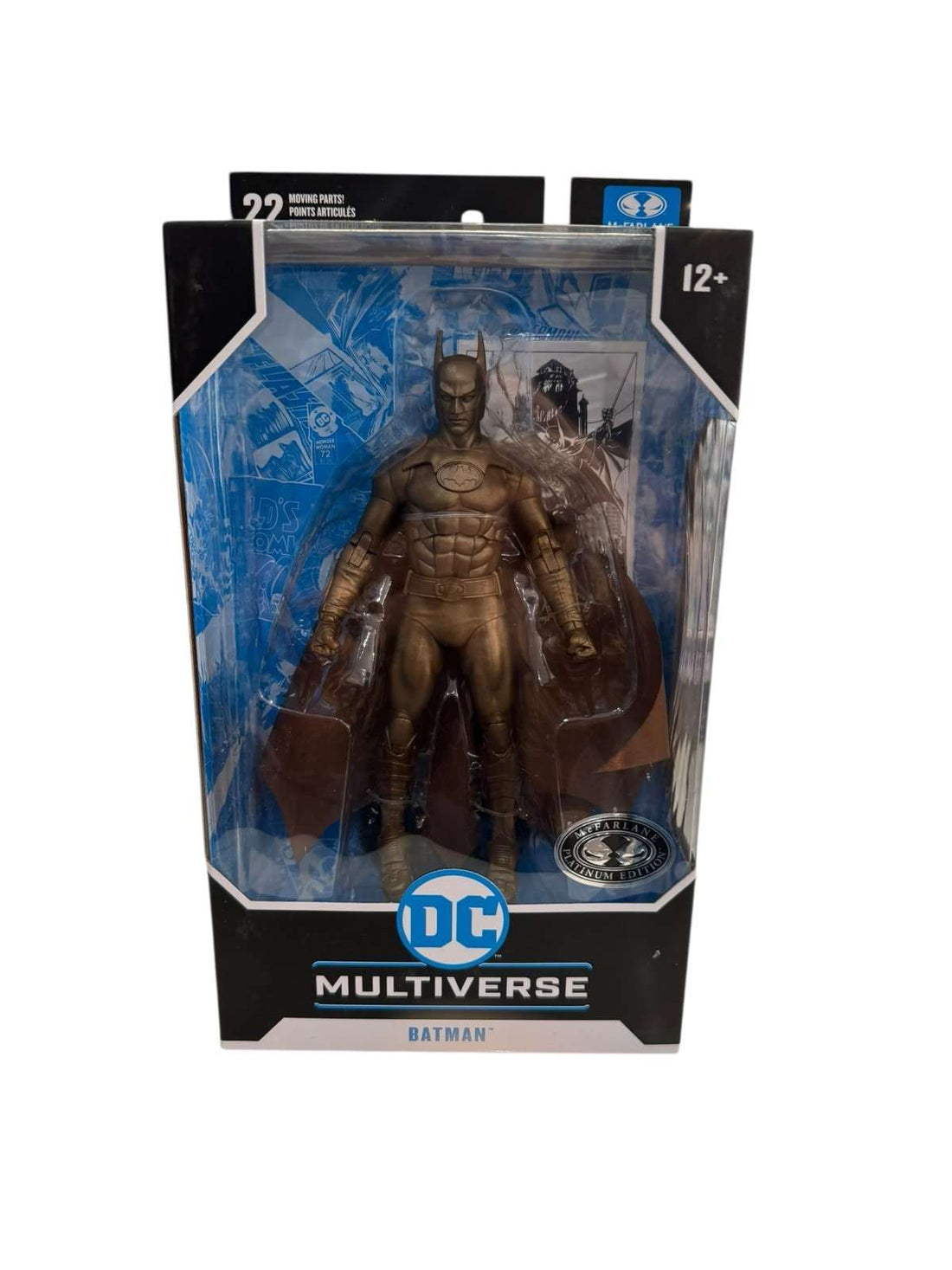 Sealed McFarlane DC Multiverse Batman Platinum Edition Bronze Variant figure with 22 points of articulation and collector base in original packaging