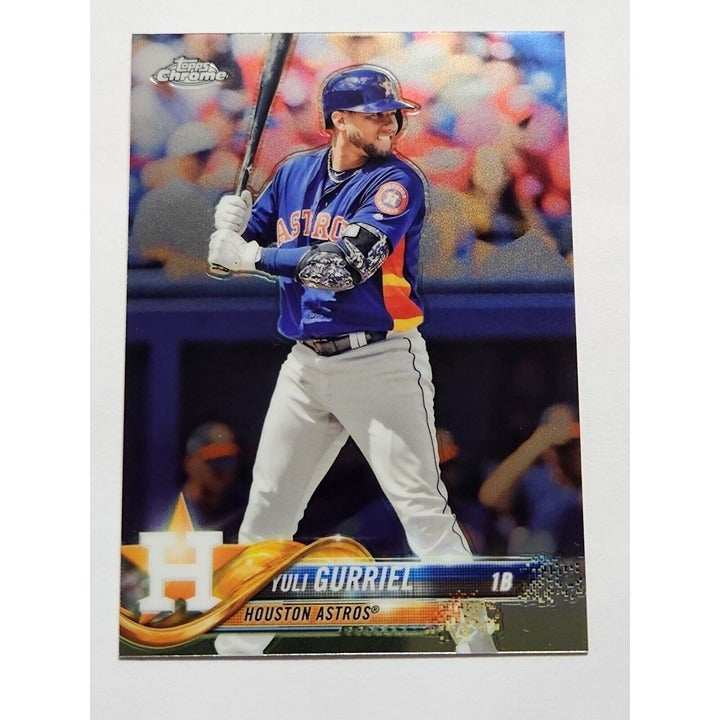 2018 Topps Chrome Yuli Gurriel MLB card #168 Houston Astros 2022 World Champs collectible