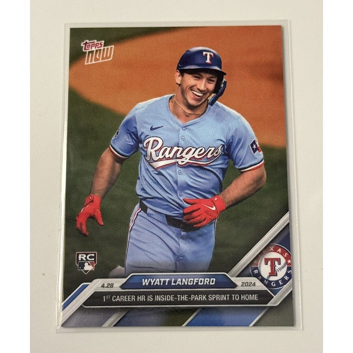 Wyatt Langford RC - 2024 MLB Topps Now Card #132 - 1st Inside Park HR - IN HAND