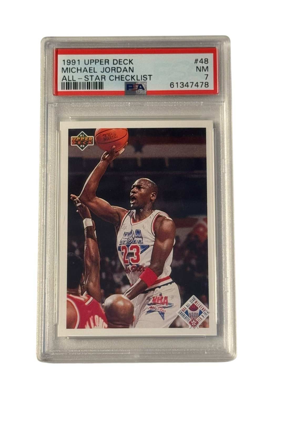 1991 Upper Deck Michael Jordan All Star Checklist PSA 7 basketball card
