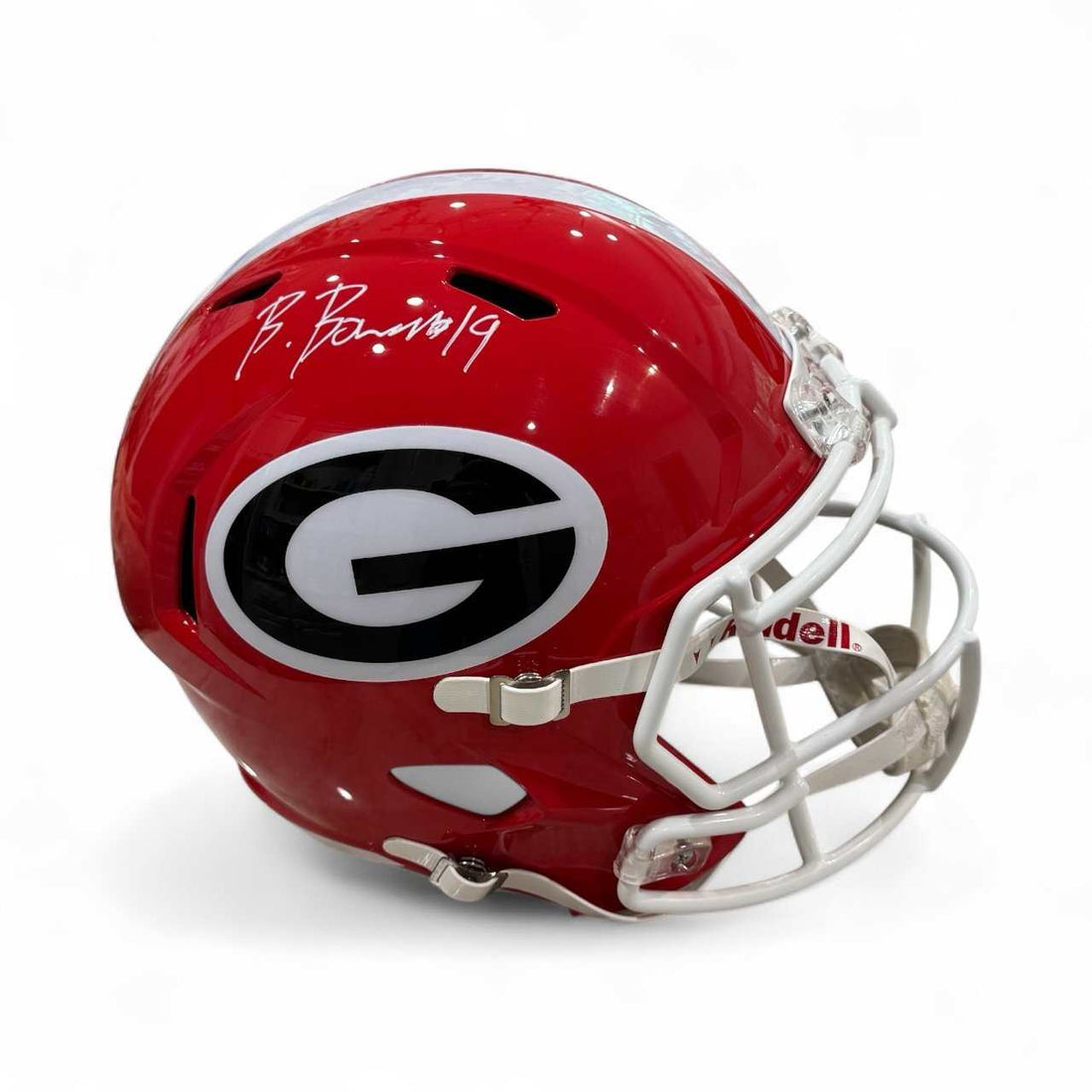 Brock Bowers signed Georgia Bulldogs red Riddell football helmet with Beckett COA