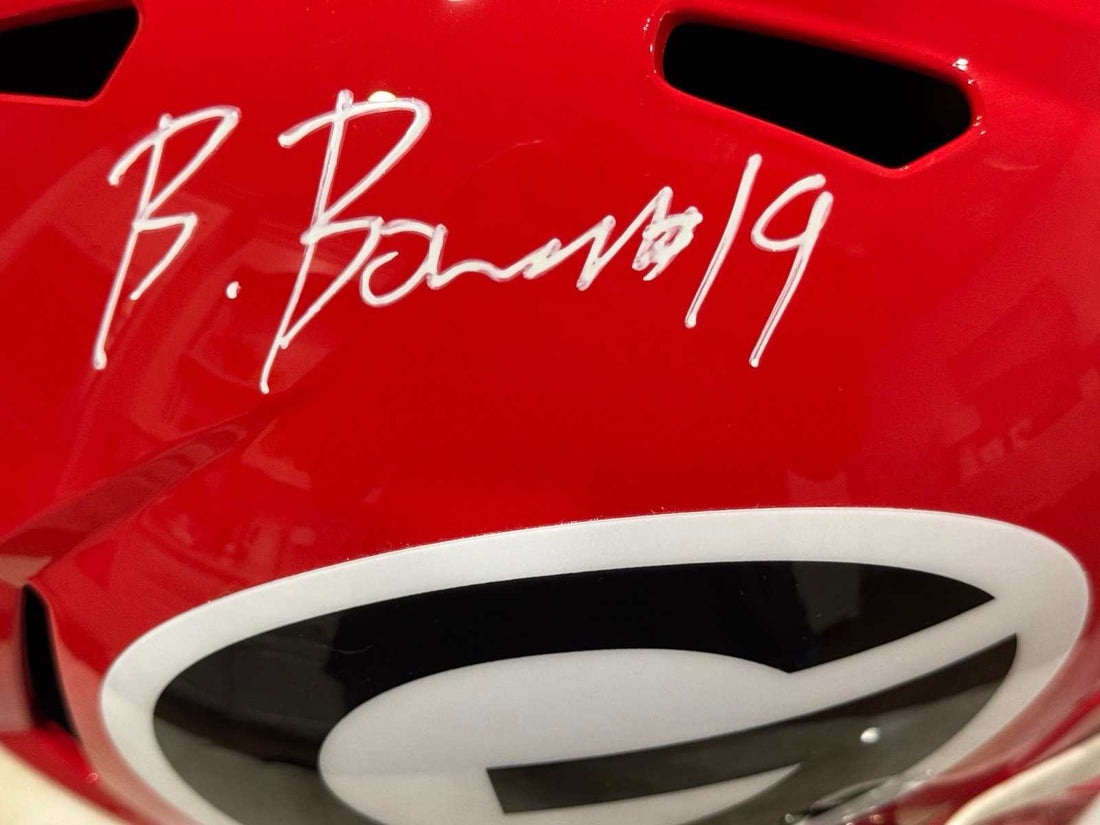Brock Bowers signed Georgia Bulldogs red Riddell football helmet with Beckett COA