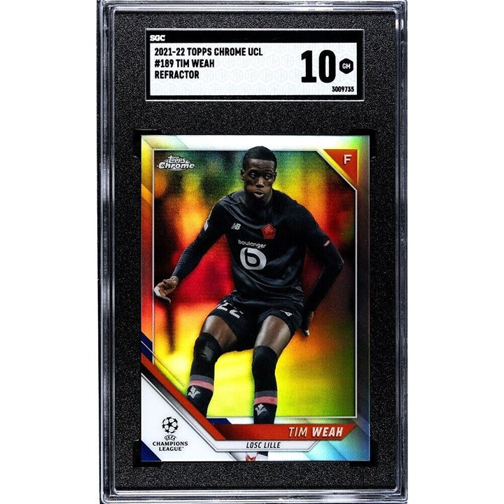 Timothy Weah REFRACTOR 2021-22 Topps Chrome UEFA Champions League UCL 189 SGC 10