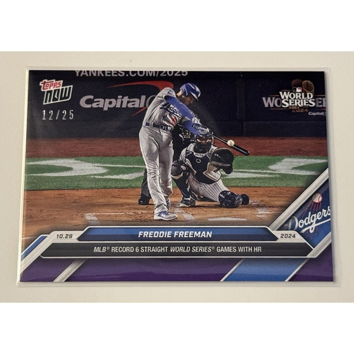 12/25! MLB RECORD Freddie Freeman 2024 MLB Topps NOW 6th Straight Game W/HR #873