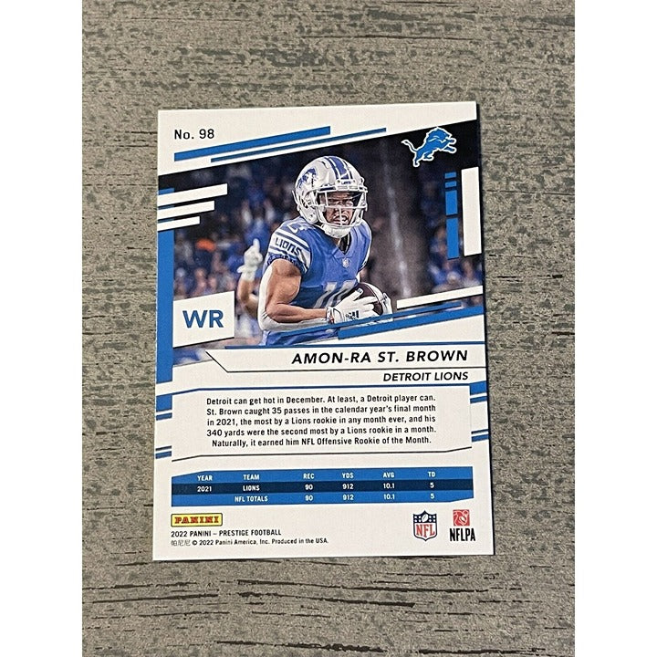 2022 Prestige Amon-Ra St. Brown Xtra Points #378/449 Card #98 NFL Detroit Lions*
