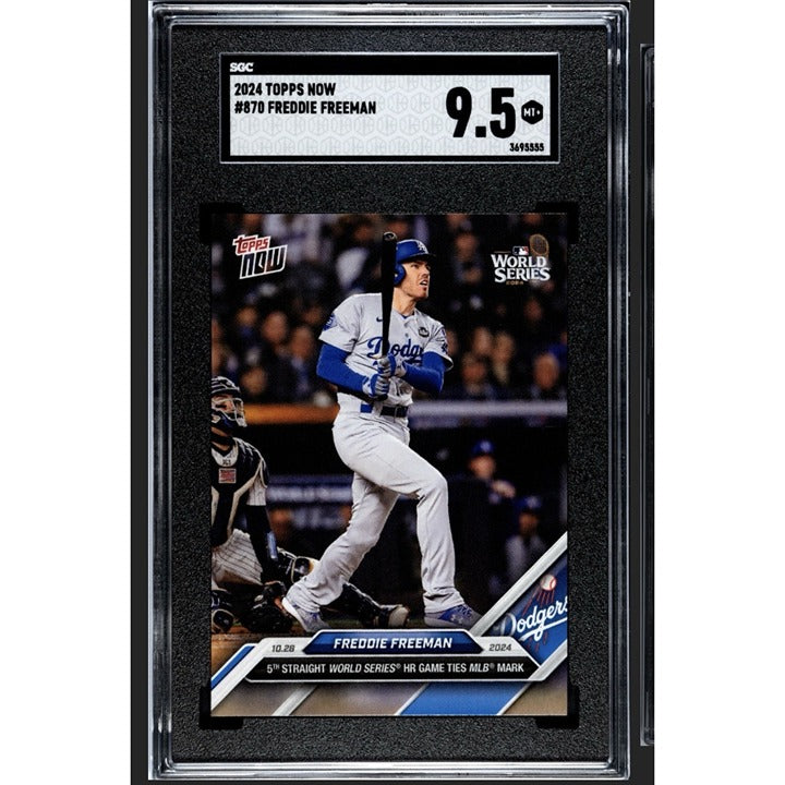 Freddie Freeman LA Dodgers 2024 MLB Topps NOW 5th Straight Game W/HR 870 SGC 9.5