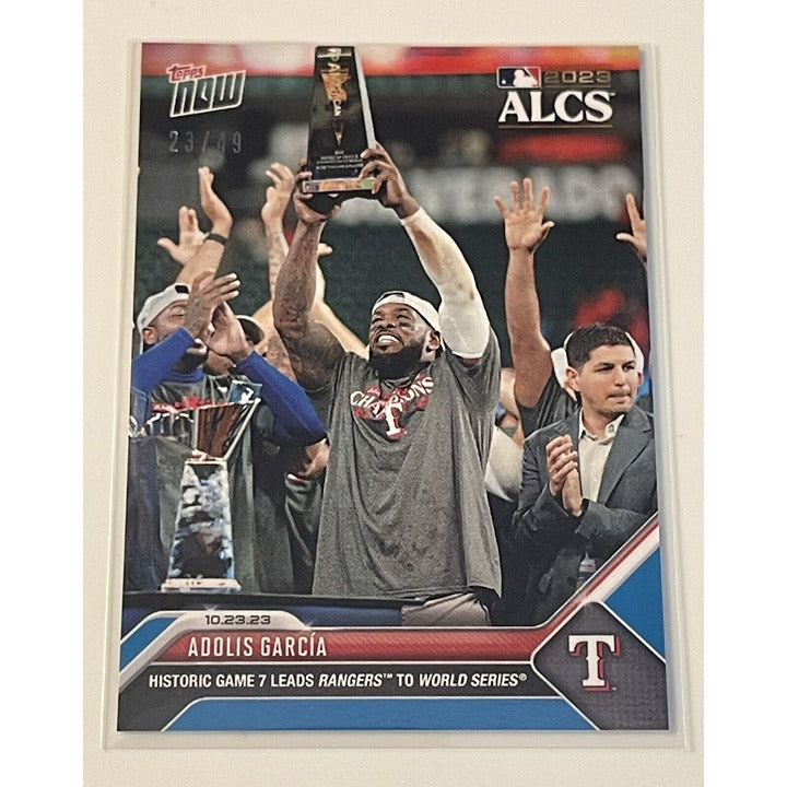 Adolis Garcia* 23/49 Texas Rangers ALCS Champs MVP 2023 Topps Now #1038 PURPLE