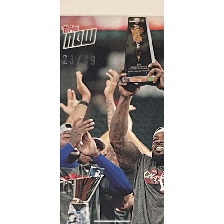 Adolis Garcia 2023 Topps Now ALCS Champs MVP purple parallel baseball card 23/49 Texas Rangers