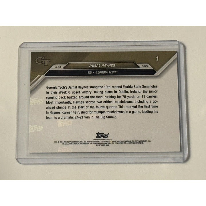 Jamal Haynes* - 2024 Bowman U Now Football Card 1 - NCAA Georgia Tech Beats FSU*