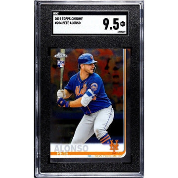 Pete Alonso - 2019 Topps Chrome MLB New York Mets Card #204 Polar Bear - SGC 9.5
