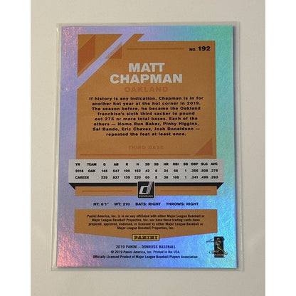 2022 Donruss - 52/99* Matt Chapman MLB Oakland Athletics - AL Baseball Card #162