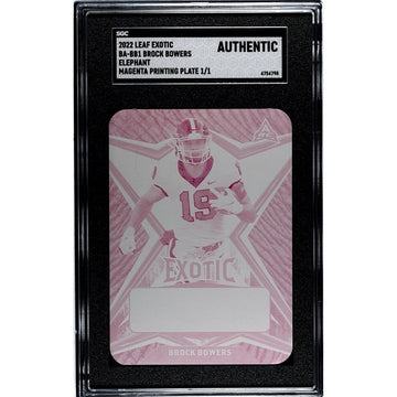 1/1 Brock Bowers RC 2022 Leaf EXOTIC Magenta Elephant Printing Plate - UGA Dogs*