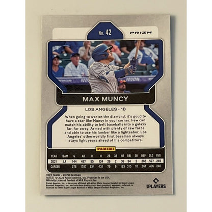 MAX MUNCY 2021-22 PANINI PRIZM GREEN PARALLEL #42 - LOS ANGELES DODGERS Baseball