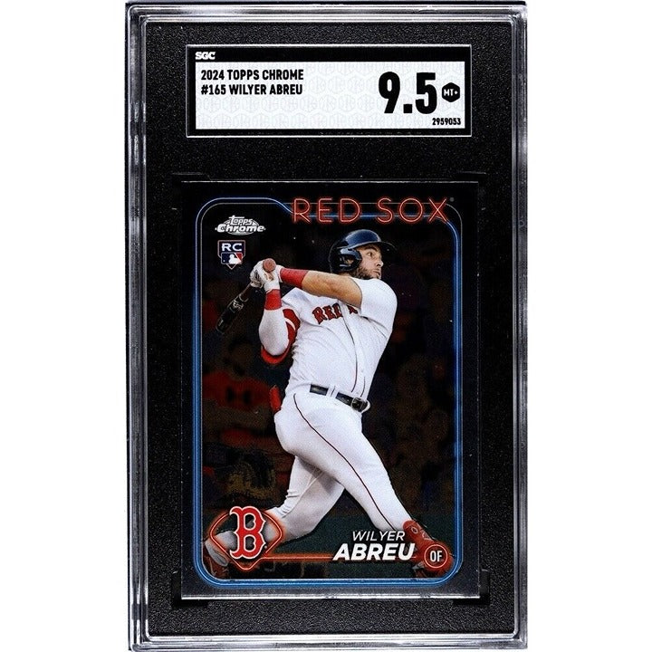 Wilyer Abreu Refractor Rookie 2024 Topps Chrome Card #165 Boston Red Sox SGC 9.5