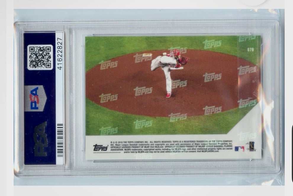 2018 Topps Now Shohei Ohtani rookie card PSA 10 Gem Mint limited edition baseball card