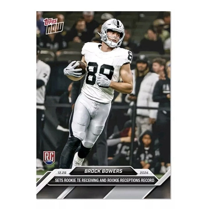 Brock Bowers RC 2024 Topps Now #17 Rookie TE Receiving Record - LIMITED EDITION!