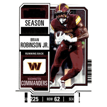 2023 Panini Contenders Brian Robinson Jr.* NFL Commanders Game Ticket - Card #49