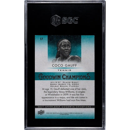 Coco Gauff RC 2021 Upper Deck Goodwin Champions Turquoise Parallel Tennis 17 ATP