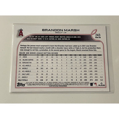 2022 Topps Series One Brandon Marsh* RC Card #243 - MLB NL Philadelphia Phillies