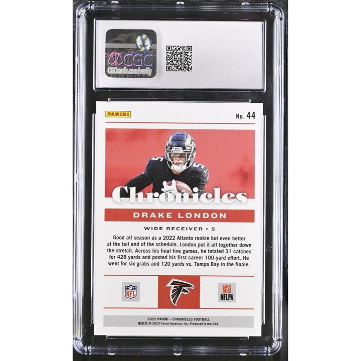 2022 Panini Chronicles - NFL Atlanta Falcons - Drake London - #44 - CGC 8 - RC