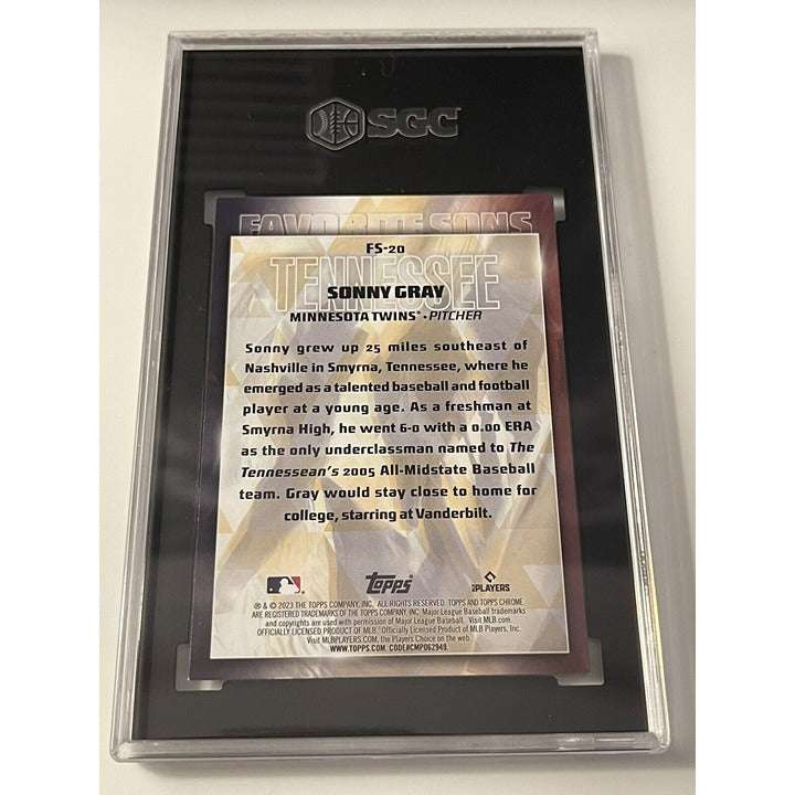 Graded Sonny Gray 2023 Topps Favorite Sons Minnesota Twins baseball card PSA 9.5 in protective case