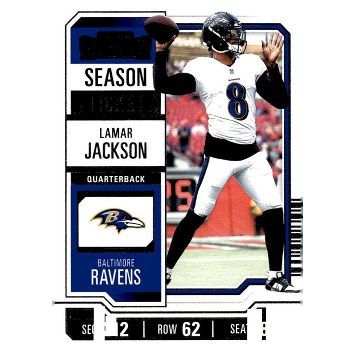 2023 Panini Contenders - Lamar Jackson - NFL Ravens Game Ticket Bronze - Card #9