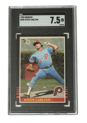 1985 Donruss Steve Carlton #305 graded SGC 7.5 NM+ Philadelphia Phillies baseball card in protective case
