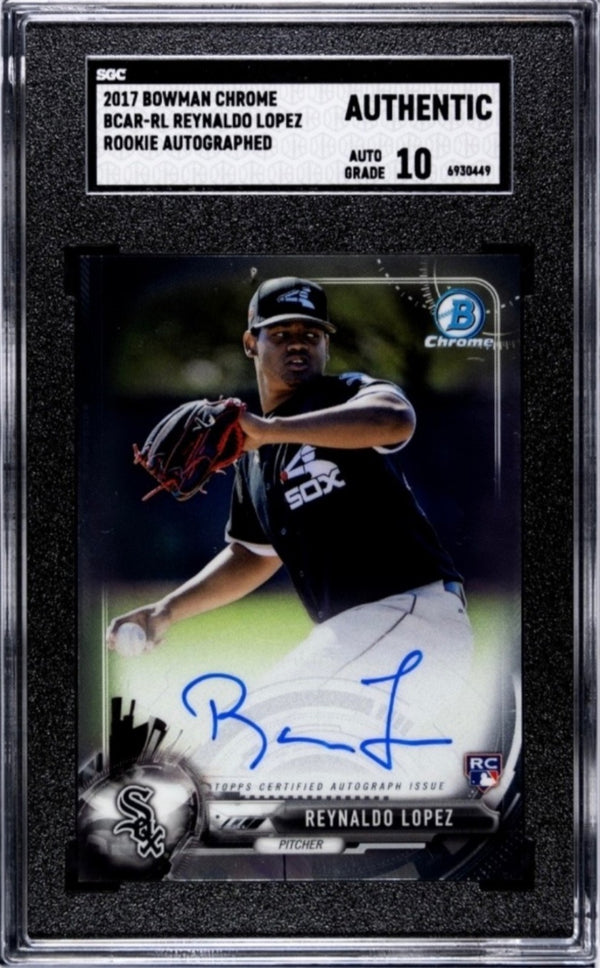 2017 BOWMAN CHROME BCAR-RL REYNALDO LOPEZ
ROOKIE AUTO MLB ATL BRAVES SGC 10/Auth