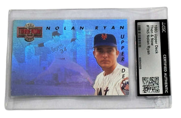 Nolan Ryan 1993 Upper Deck Then & Now CGC authenticated baseball card with Mets and Rangers holo foil design