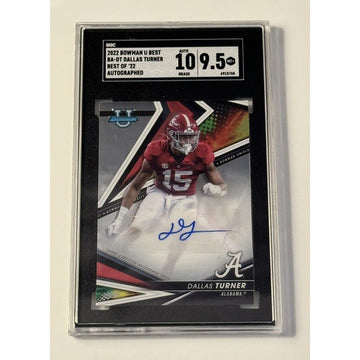 Dallas Turner RC* Autograph 2022 Bowman’s Best Alabama Crimson Tide Card SGC 9.5