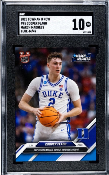 44/49* COOPER FLAGG RC 2024-25 Topps Bowman U NOW #95 Duke/NBA Mavericks SGC 10
