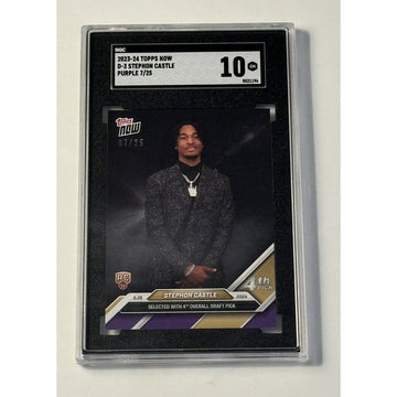 7/25* Stephon Castle 2024 Topps Now NBA #D-3 Draft Night Rookie SA Spurs SGC 10*
