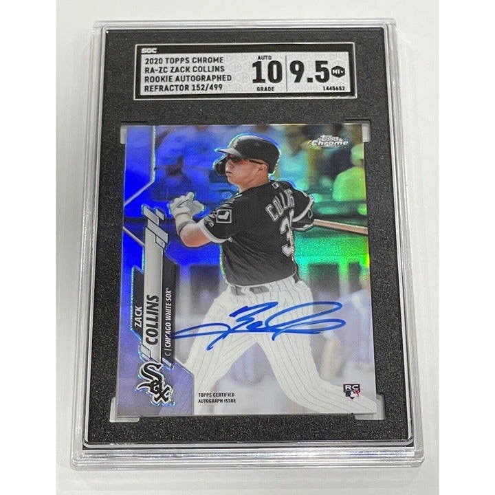 2020 Topps Chrome Zack Collins RC Blue Refractor Rookie Auto /499 #RAZC - SGC9.5