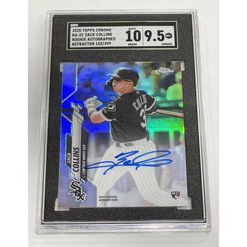 2020 Topps Chrome Zack Collins RC Blue Refractor Rookie Auto /499 #RAZC - SGC9.5