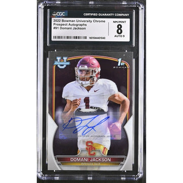 2022 Bowman University Chrome Domani Jackson RC Autograph Bama/Trojans #91 CGC 8