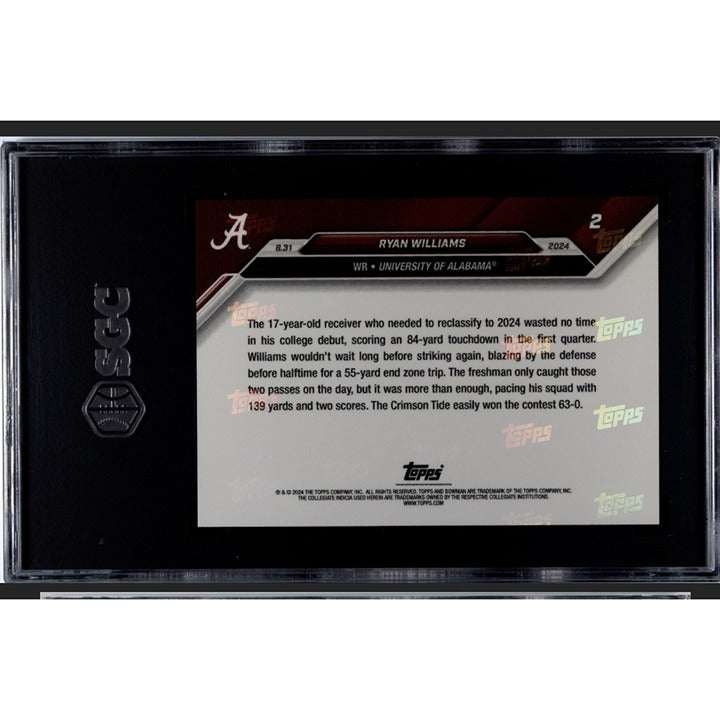 2024 Bowman U Now Ryan Williams RC Alabama football rookie card graded SGC 9.5 in protective case
