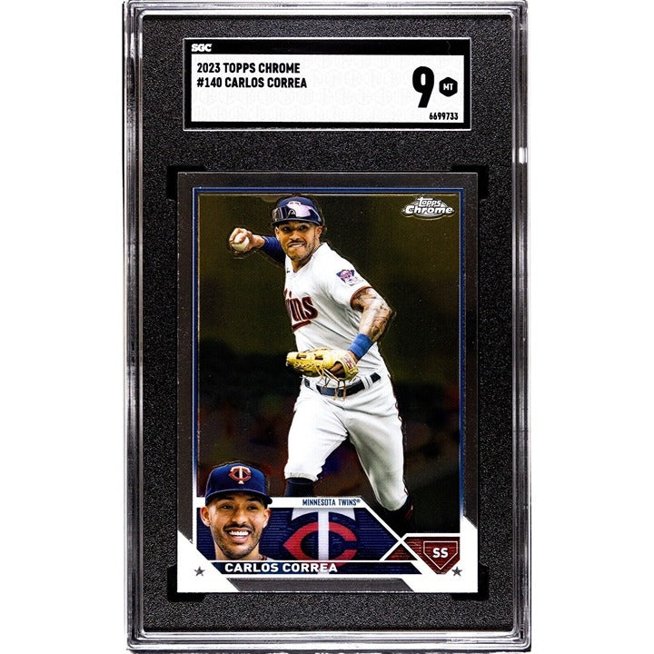 Carlos Correa 2023 Topps Chrome - MLB Minnesota Twins Baseball Card #140 - SGC 9