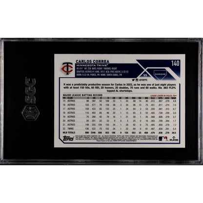 Carlos Correa 2023 Topps Chrome - MLB Minnesota Twins Baseball Card #140 - SGC 9