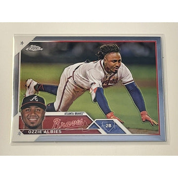 2023 Topps Chrome Ozzie Albies - NL Parallel Card - MLB Atlanta Braves Card #196
