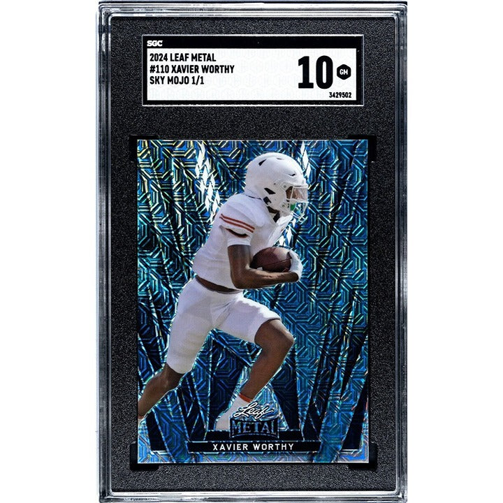 1/1 XAVIER WORTHY RC 2024 Leaf Metal Sky MOJO -NFL Chiefs Rookie Card 110 SGC 10
