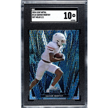 1/1 XAVIER WORTHY RC 2024 Leaf Metal Sky MOJO -NFL Chiefs Rookie Card 110 SGC 10
