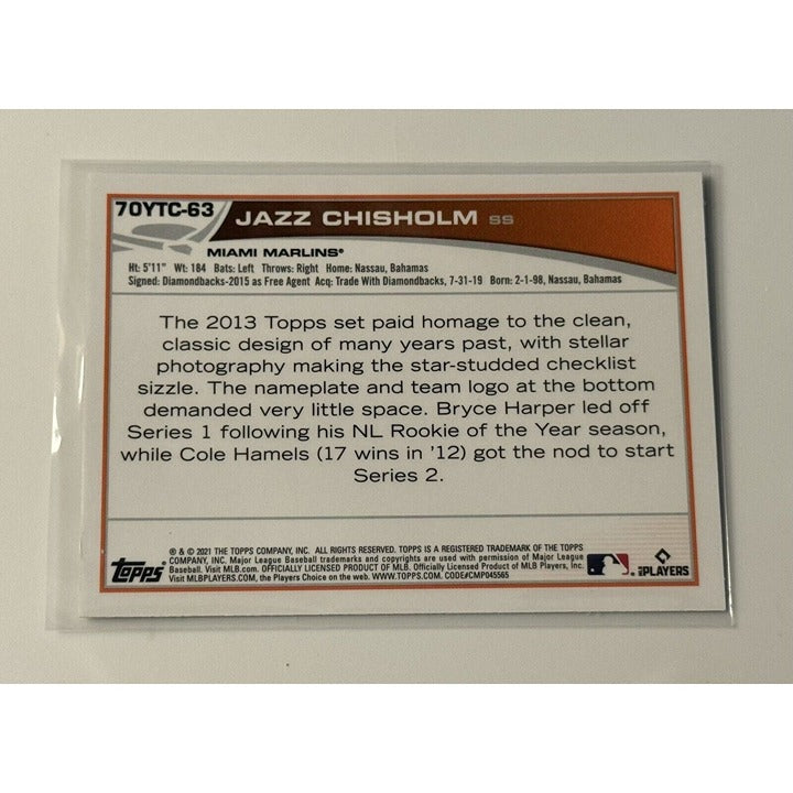 Jazz Chisholm RC* 2021 Topps Series 2 Rookie 70 Yrs of Chrome Refractor 70YTC-63