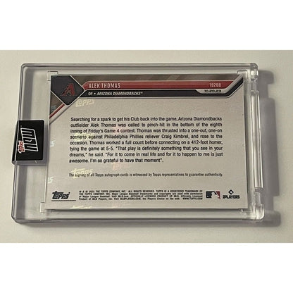 2023 Topps Now Alek Thomas* NLCS On-Card Auto 40/49 #1026 - MLB D’Backs IN HAND!
